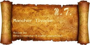 Mancher Tivadar névjegykártya