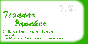 tivadar mancher business card